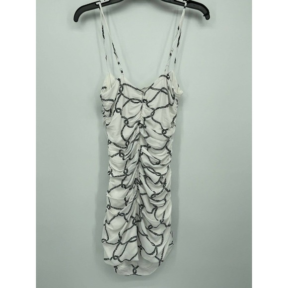 WeWoreWhat Ronnie Ruched Crepe Dress Black Rope Size Medium - Picture 3 of 10